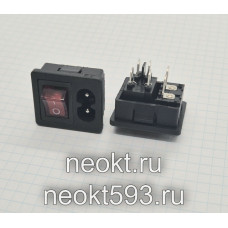 AC-045 вилка с выключателем на защелках (восьмерка) разъём