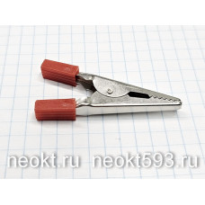8-0028 зажим "крокодил" красный
