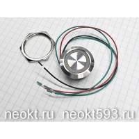 GQ22-N1 US кнопка с проводом б/ф с подсветкой КРАСНАЯ