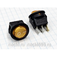 SWR-47 mini переключатель с подсветкой ЖЁЛТЫЙ (KCD5-101N-2-Y-3P)