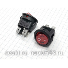 SWR-47 переключатель с подсветкой КРАСНЫЙ 4 контакта (KCD1-224)