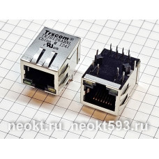 TRJ-0126ABNL гнездо RJ45  на плату с трансформаторами и светодиодами