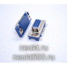 VGA-15FR (тип 2) розетка на плату угловая высокой плотности