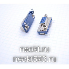 VGA-15FR (тип 3) розетка на плату угловая высокой плотности