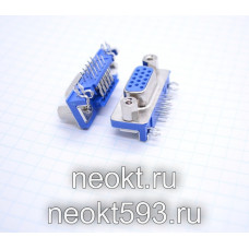 VGA-15FR (тип 5) розетка на плату угловая высокой плотности DZ11AA1-P9