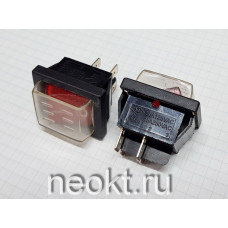 KDC2 выключатель с подсветкой (красный) с влагозащитным колпачком