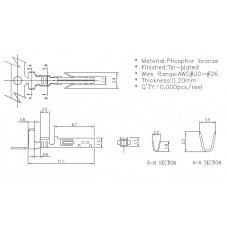 Контакт MF3-F с зелёным проводом 0.3m AWG24